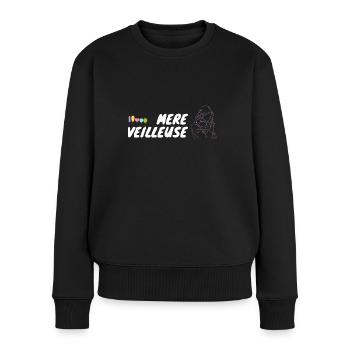 Mère veilleuse - Pull Premium bio Femme - noir - Devant - Julia (174cm)
