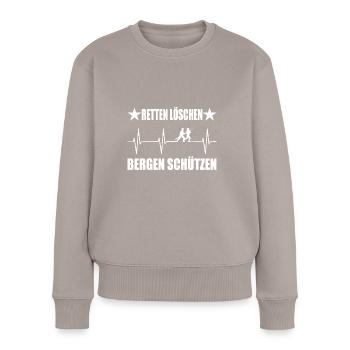 Feuerwehr - Frauen Premium Bio Pullover - Taupe - Vorne - Julia (174cm)