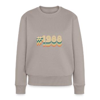 34th birthday born 1988 - Women's Premium Organic Jumper - taupe - Front - Julia (174cm)