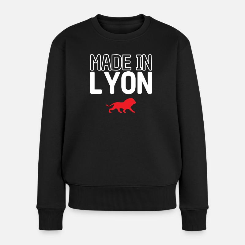 Hergestellt in Lyon - Frauen Premium Bio Pullover - Schwarz