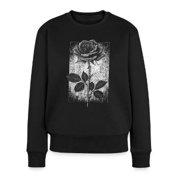 Rose de style gothique - Pull Premium bio Femme - noir - Devant - Julia (174cm)