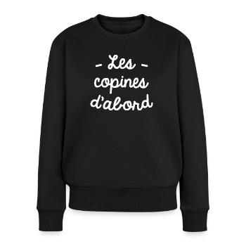 Les copines d'abord - Pull Premium bio Femme - noir - Devant - Julia (174cm)