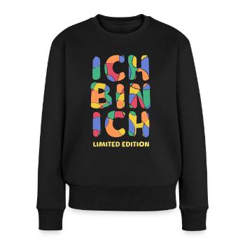 ICH BIN ICH - Limited Edition Selbstvertrauen Mut - Frauen Premium Bio Pullover - Schwarz - Vorne - Julia (174cm)