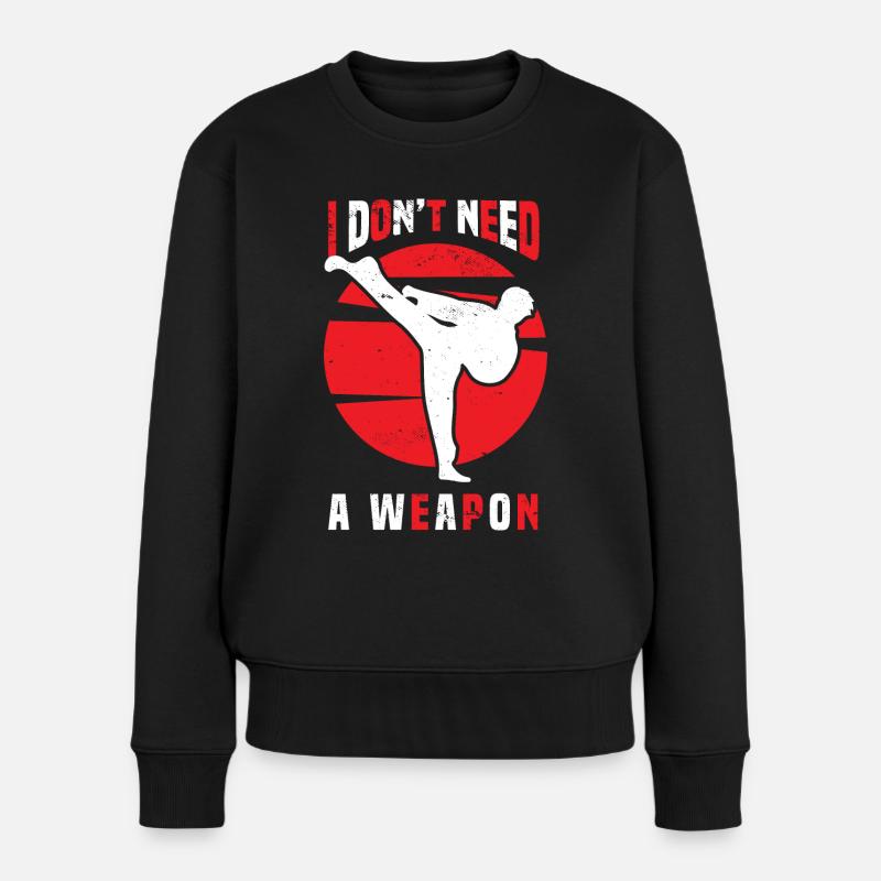 Kampfsport Selbstverteidigung Kampfkunst - Frauen Premium Bio Pullover - Schwarz