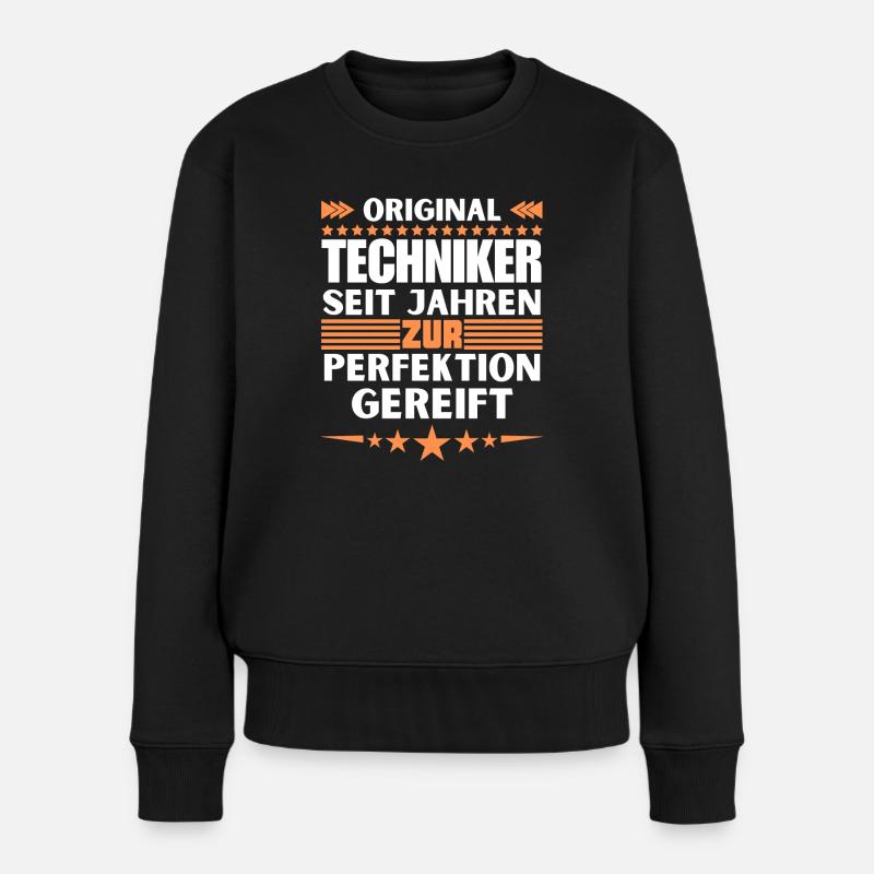 Zur Perfektion gereifter Techniker - Frauen Premium Bio Pullover - Schwarz