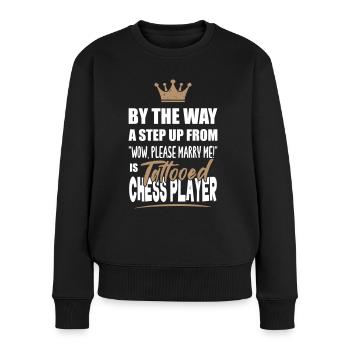 Tätowierte Schachspieler sind die attraktivsten. - Frauen Premium Bio Pullover - Schwarz - Vorne - Julia (174cm)