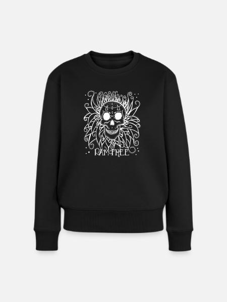 Totenkopf Girly - Frauen Premium Bio Pullover - Schwarz
