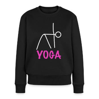 Exercice de yoga - Pull Premium bio Femme - noir - Devant - Julia (174cm)