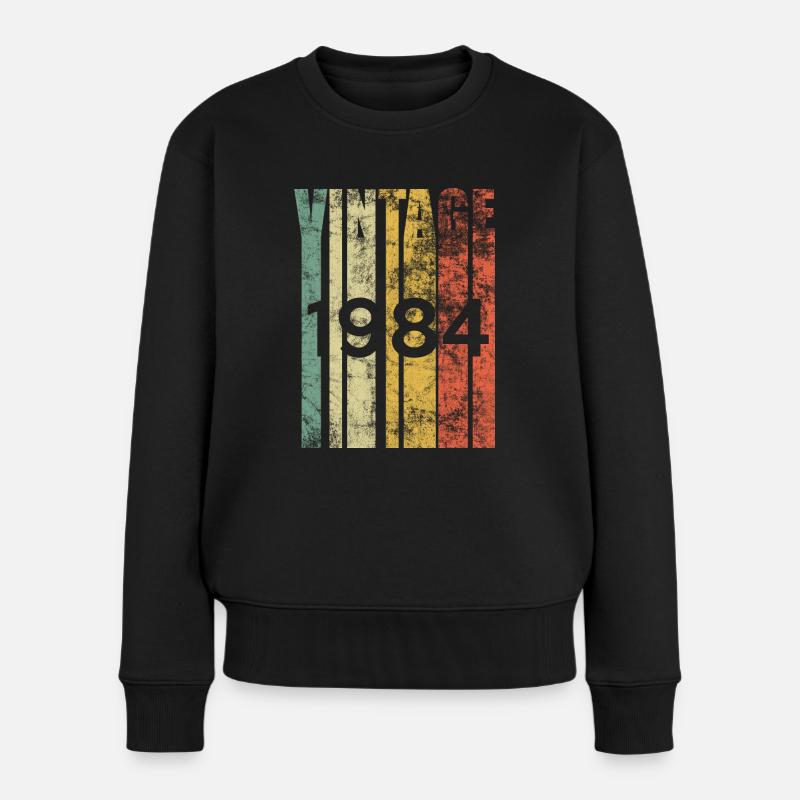 Vintage 1984 Retro Geburtsjahr Geburtstagsgeschenkidee - Frauen Premium Bio Pullover - Schwarz