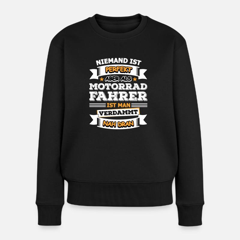 Motorradfahrer - Frauen Premium Bio Pullover - Schwarz