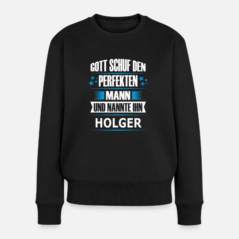 HOLGER - Frauen Premium Bio Pullover - Schwarz
