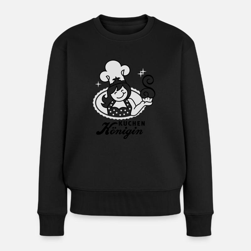 Küchen Königin - kitchen queen 2C - Frauen Premium Bio Pullover - Schwarz