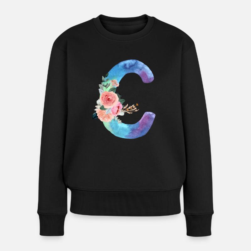 Buchstabe c Aquarell - Frauen Premium Bio Pullover - Schwarz