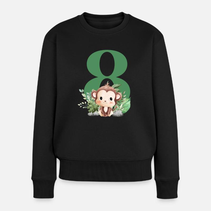 8e anniversaire singe safari - Pull Premium bio Femme - noir