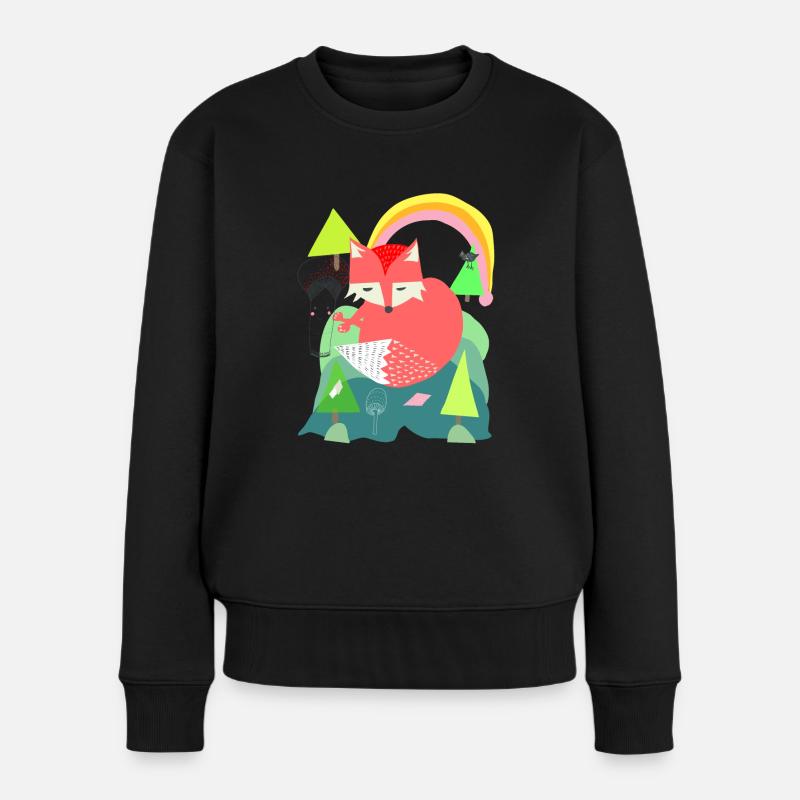 Bleib wie du bist - Frauen Premium Bio Pullover - Schwarz