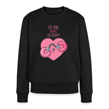 Bondage plush handcuffs fetish sex toys - Women's Premium Organic Jumper - black - Front - Julia (174cm)