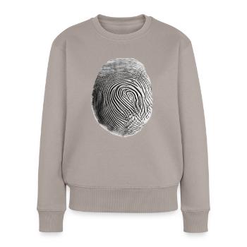 Empreinte digitale noire - Pull Premium bio Femme - taupe - Devant - Julia (174cm)