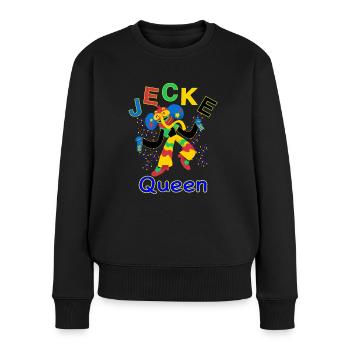 Jecke Queen im Karneval T-Shirt - Frauen Premium Bio Pullover - Schwarz - Vorne - Julia (174cm)