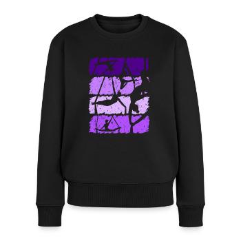 Akrobatik in der Luft - Frauen Premium Bio Pullover - Schwarz - Vorne - Julia (174cm)