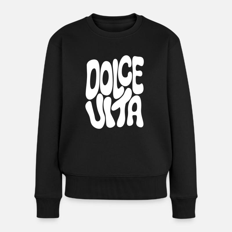 dolce Vita - Frauen Premium Bio Pullover - Schwarz