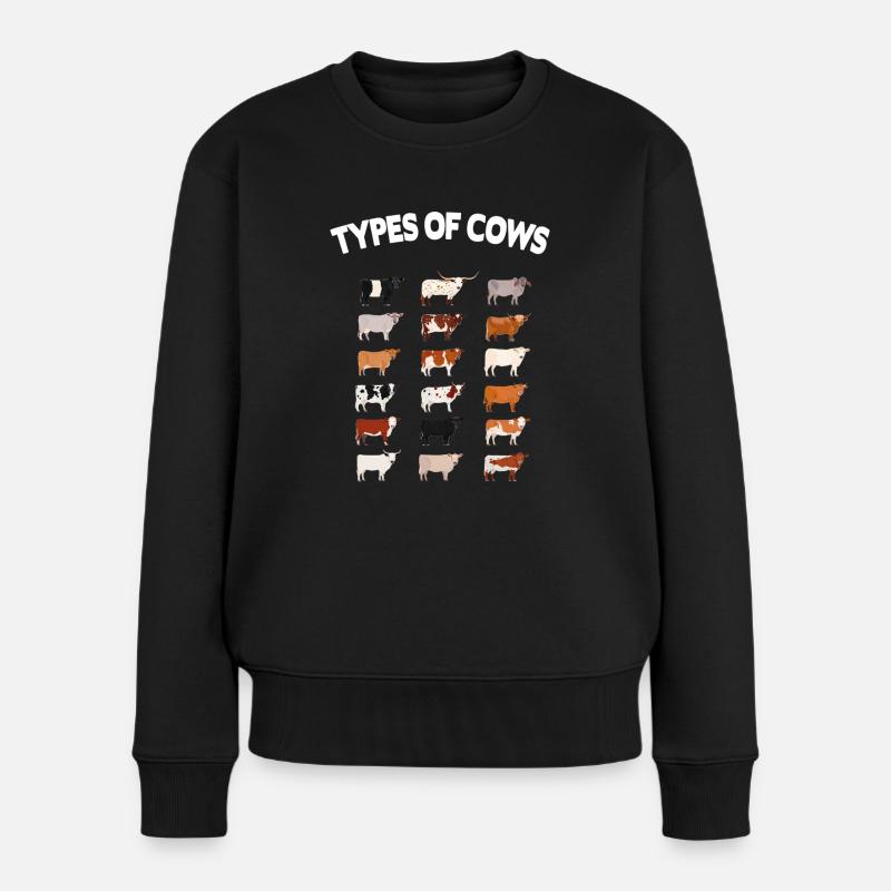 Arten von Kühen Rinder der Welt Kuh Rinder Kühe - Frauen Premium Bio Pullover - Schwarz