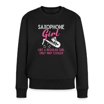 Saxophone Girl Saxophonist Orchestra Musicien - Pull Premium bio Femme - noir - Devant - Julia (174cm)