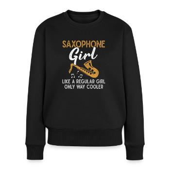 Saxophone Girl Saxophonist Orchestra Musicien - Pull Premium bio Femme - noir - Devant - Julia (174cm)