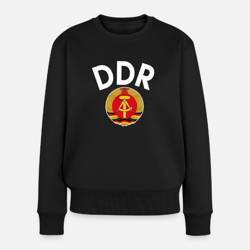 DDR - Frauen Premium Bio Pullover - Schwarz