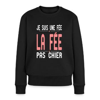 Je suis une Fée - la Fée pas Chier - Cadeau Humour - Pull Premium bio Femme - noir - Devant - Julia (174cm)