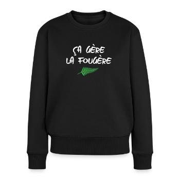 It manages the fern - Women's Premium Organic Jumper - black - Front - Julia (174cm)