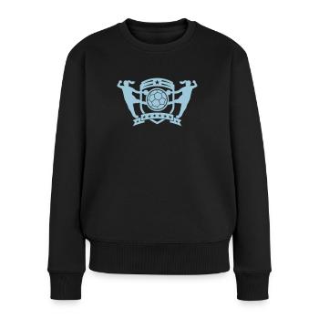Handballerin Wappen - Frauen Premium Bio Pullover - Schwarz - Vorne - Julia (174cm)