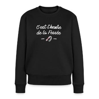 C'est l'heure de la fessée - Pull Premium bio Femme - noir - Devant - Julia (174cm)