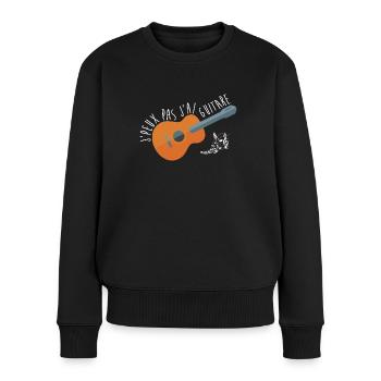 J'peux pas j'ai guitare - Pull Premium bio Femme - noir - Devant - Julia (174cm)