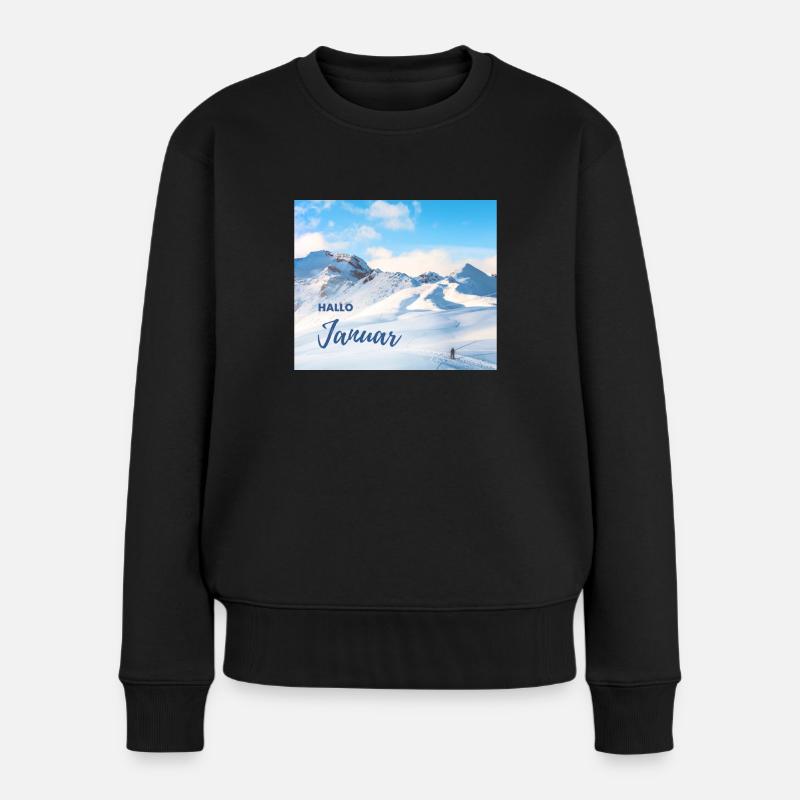 Hallo Januar - Frauen Premium Bio Pullover - Schwarz