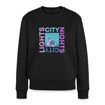 Les nuits citadines des lumières de la ville - Pull Premium bio Femme - noir - Devant - Julia (174cm)