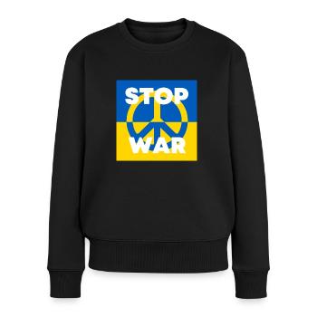 Arrêtez la guerre Ukraine - Pull Premium bio Femme - noir - Devant - Julia (174cm)