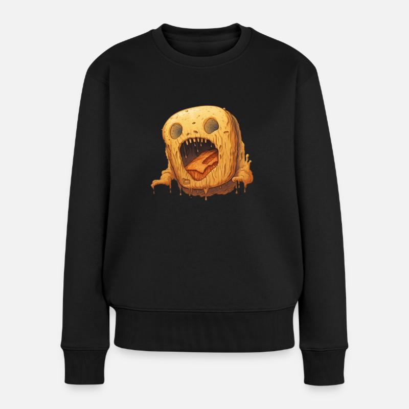 Brot-Monster - Frauen Premium Bio Pullover - Schwarz