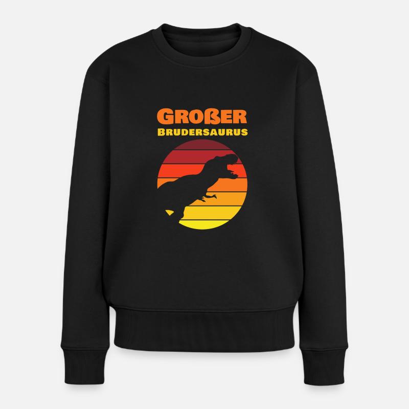 Großer Bruder Brudersaurus - Frauen Premium Bio Pullover - Schwarz