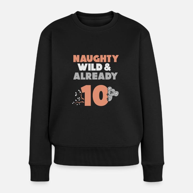 10 Jahre Geburtstag Junge Mädchen Koala - Frauen Premium Bio Pullover - Schwarz