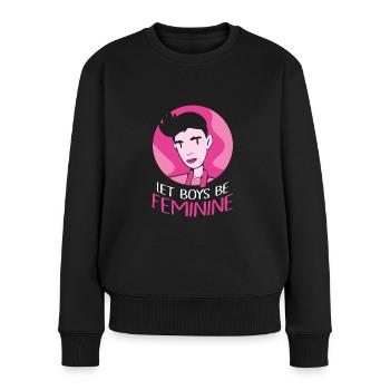 Let Boys Be Feminine - Frauen Premium Bio Pullover - Schwarz - Vorne - Julia (174cm)