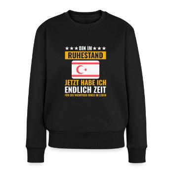 Rentner Rente Rentenbeginn Zypern - Frauen Premium Bio Pullover - Schwarz - Vorne - Julia (174cm)