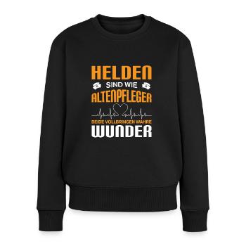 Altenpfleger Geschenk Altenpflege Pflegefachkraft - Frauen Premium Bio Pullover - Schwarz - Vorne - Julia (174cm)
