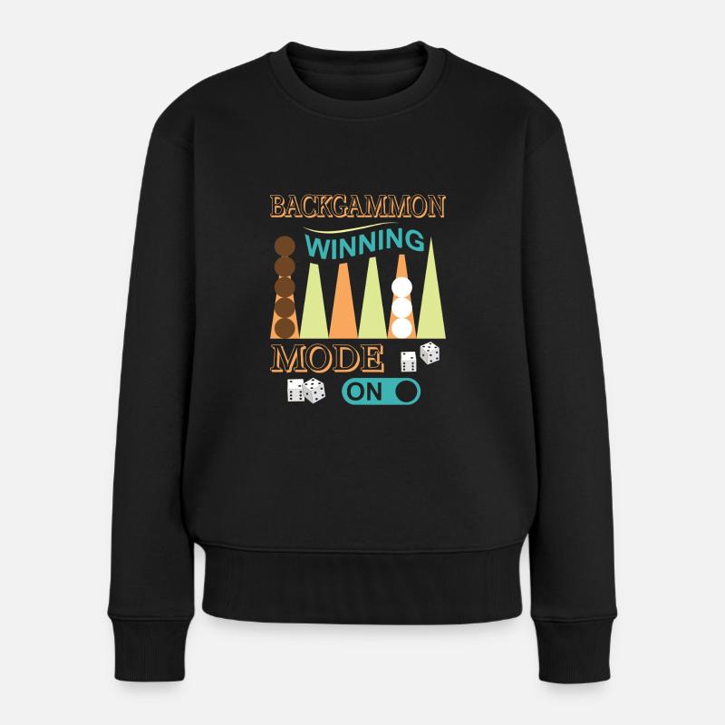 Backgammon Spiel - Frauen Premium Bio Pullover - Schwarz