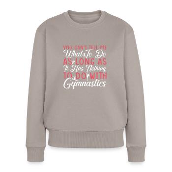 Gymnastik Training Fitness Gym - Frauen Premium Bio Pullover - Taupe - Vorne - Julia (174cm)