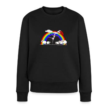 Tanzendes Schaf - Frauen Premium Bio Pullover - Schwarz - Vorne - Julia (174cm)