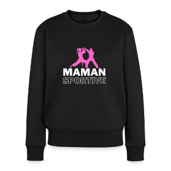 MAMAN SPORTIVE SPORT COMBAT - Pull Premium bio Femme - noir - Devant - Julia (174cm)