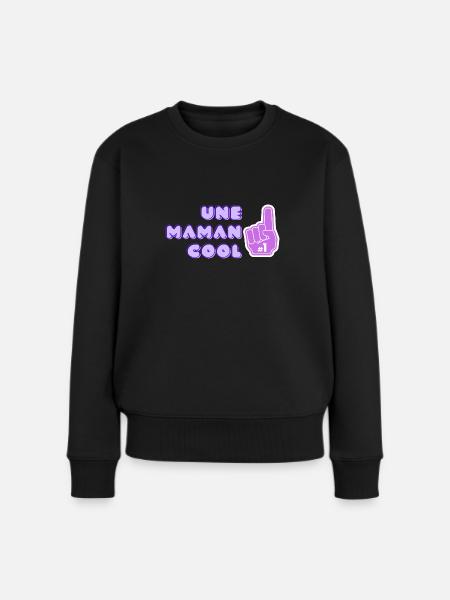 maman cool pouce - Pull Premium bio Femme - noir