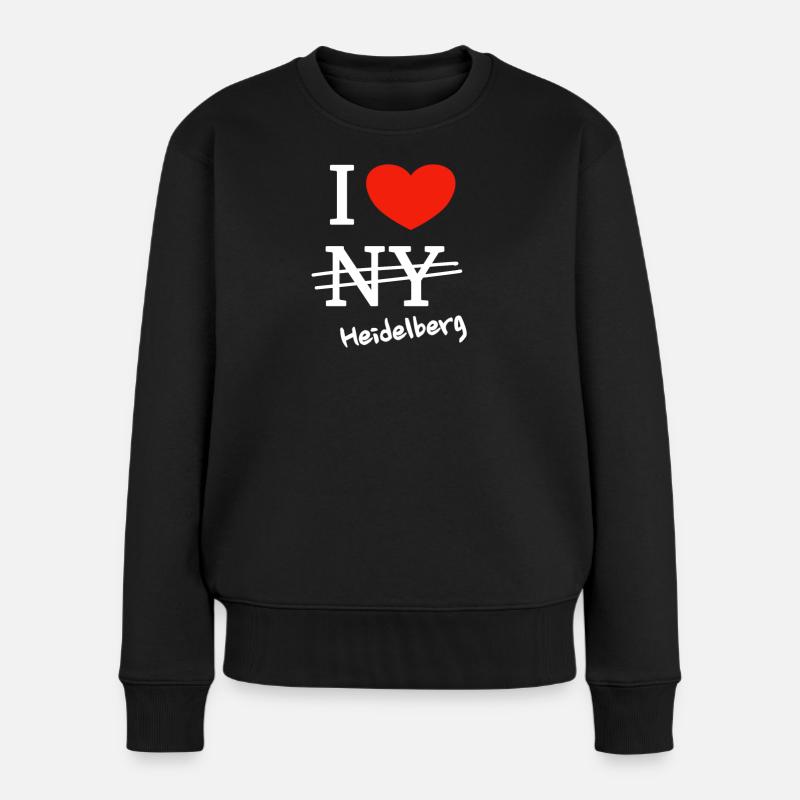 Ich liebe Heidelberg - I love Heidelberg - Frauen Premium Bio Pullover - Schwarz