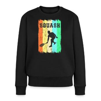 Design de squash sportif - Pull Premium bio Femme - noir - Devant - Julia (174cm)
