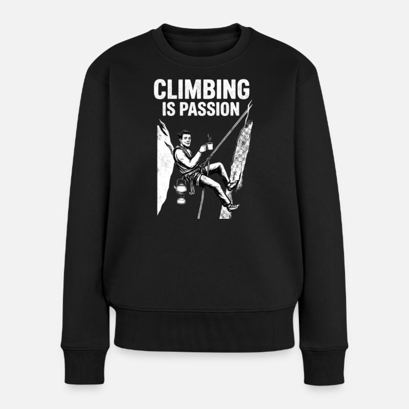 L’escalade, c’est la passion - Pull Premium bio Femme - noir